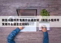 微信小程序開發(fā)用什么語(yǔ)言好（微信小程序開發(fā)用什么語(yǔ)言比較好）