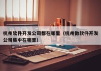 杭州軟件開發(fā)公司都在哪里（杭州做軟件開發(fā)公司集中在哪里）