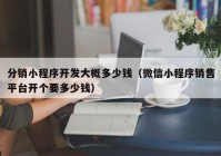 分銷小程序開發(fā)大概多少錢（微信小程序銷售平臺開個要多少錢）