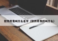 軟件開(kāi)發(fā)叫什么名字（軟件開(kāi)發(fā)的叫什么）