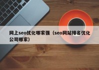 網(wǎng)上seo優(yōu)化哪家強（seo網(wǎng)站排名優(yōu)化公司哪家）