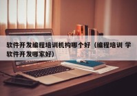 軟件開發(fā)編程培訓機構哪個好（編程培訓 學軟件開發(fā)哪家好）