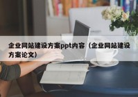 企業(yè)網(wǎng)站建設方案ppt內容（企業(yè)網(wǎng)站建設方案論文）