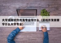 大學游戲軟件開發(fā)專業(yè)學什么（游戲開發(fā)需要學什么大學專業(yè)）