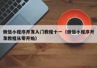 微信小程序開發(fā)入門教程十一（微信小程序開發(fā)教程從零開始）