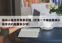 商城小程序開發(fā)多少錢（開發(fā)一個微信商城小程序大約需要多少錢）